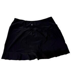 Soothfeel Black‎ Flounce Hem Athletic Skort XL Skirt Shorts Tennis Golf Workout